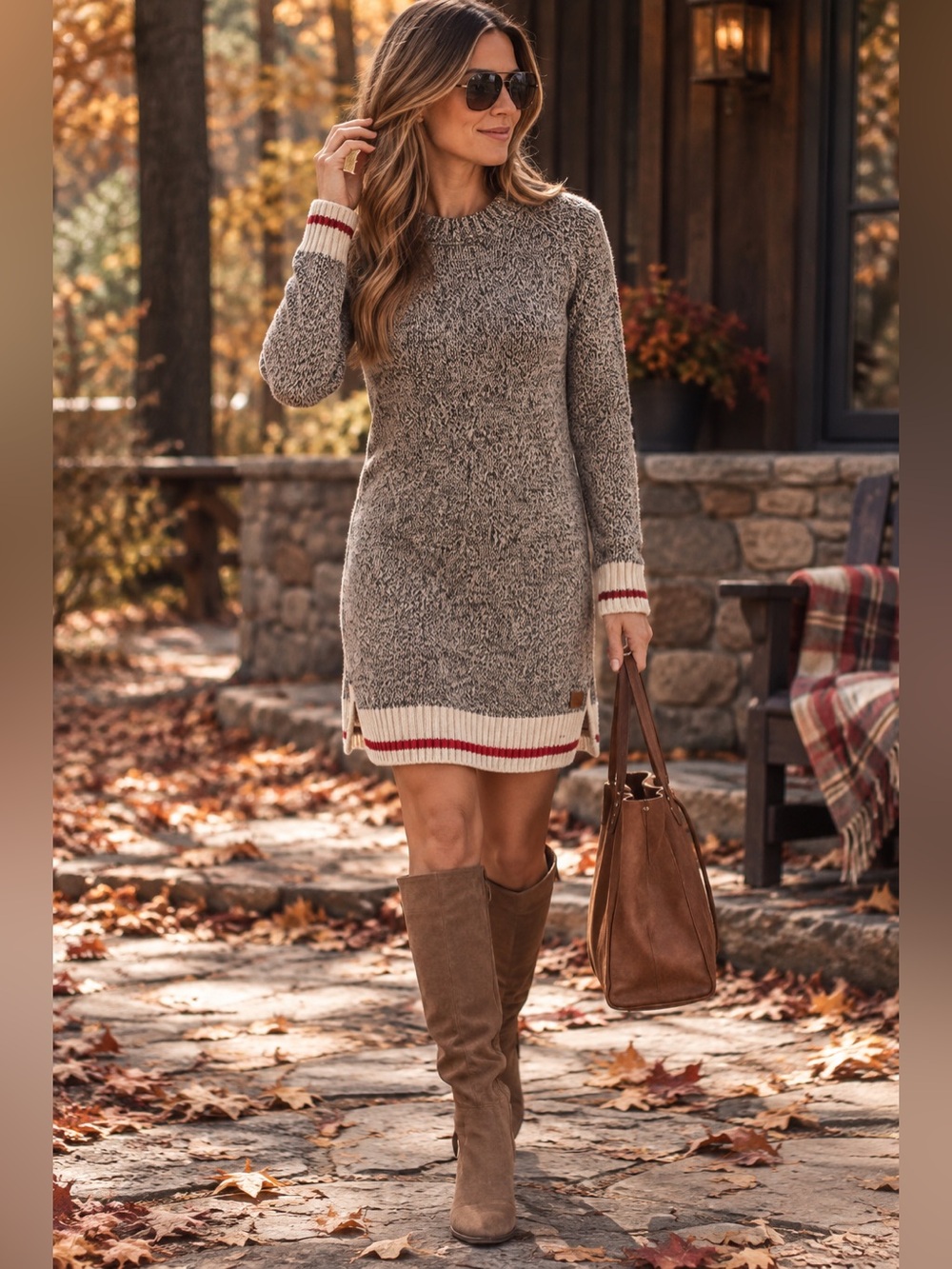 Roots Cabin Knit Sweater Dress / Tunic